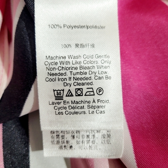 DKNY Women's Multi Colors Sleeveless Top Blouse Size Medium Tie Waist - Picture 11 of 11